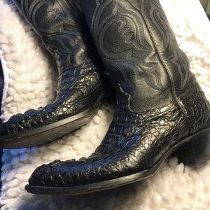 Black Alligator Cowboy Western Boots